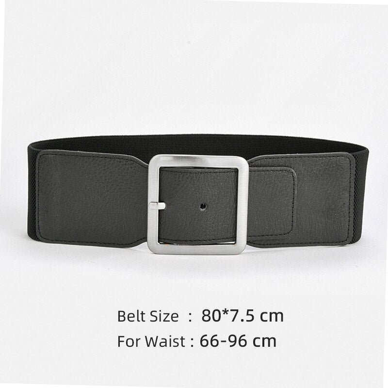 Plus Size Elastic Corset Belt Female Designer Belts For Women Waist Big Stretch Cummerbunds Vintage Buckle Wide Cinturon Mujer