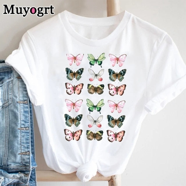 Muyogrt Women T-Shirt Summer Sexy  Shoulder Casual Loose Short Bat Sleeve Female Tee Shirt Wild Plus Size Women Clothing